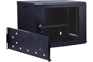 CHEALON 6U Wall Mount Network Rack for 19 Inch Equipment 17 Inch Deep Server Rack Glass Locking Door