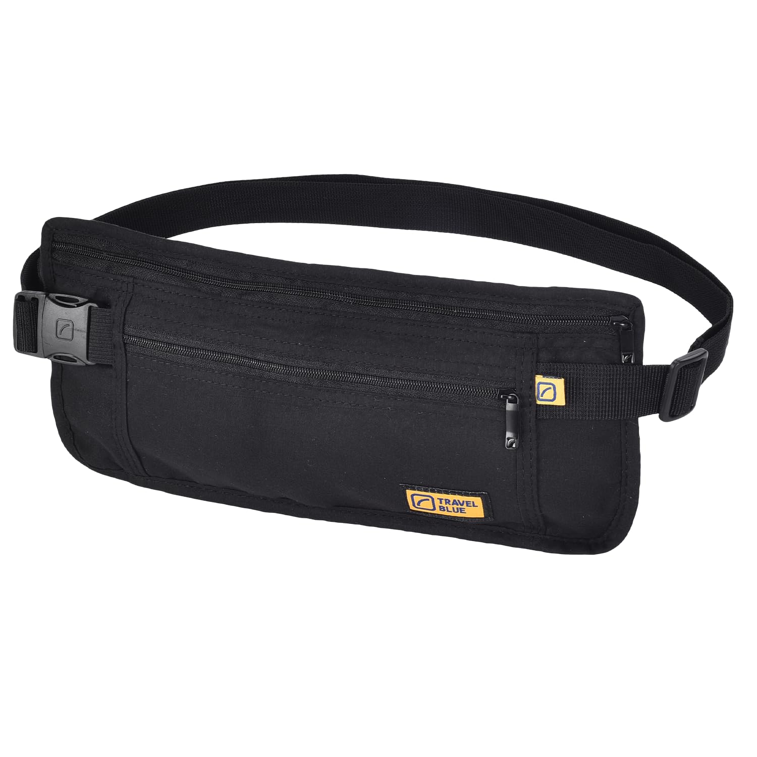 Travel Blue Ultra Slim Money Belt - Bum Bag & Passport Holder Travel Wallet for Men & Women, Conceal Cash, Credit Cards, Documents, Lightweight & Breathable with Adjustable Strap, 100% Polyester
