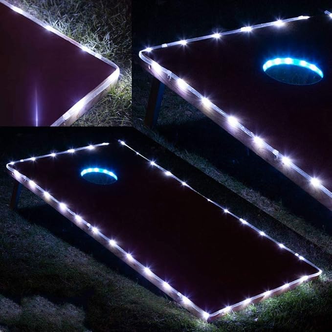 Cornhole Lights for Hole and Board Set, Cornhole LED Lights fit for 6
