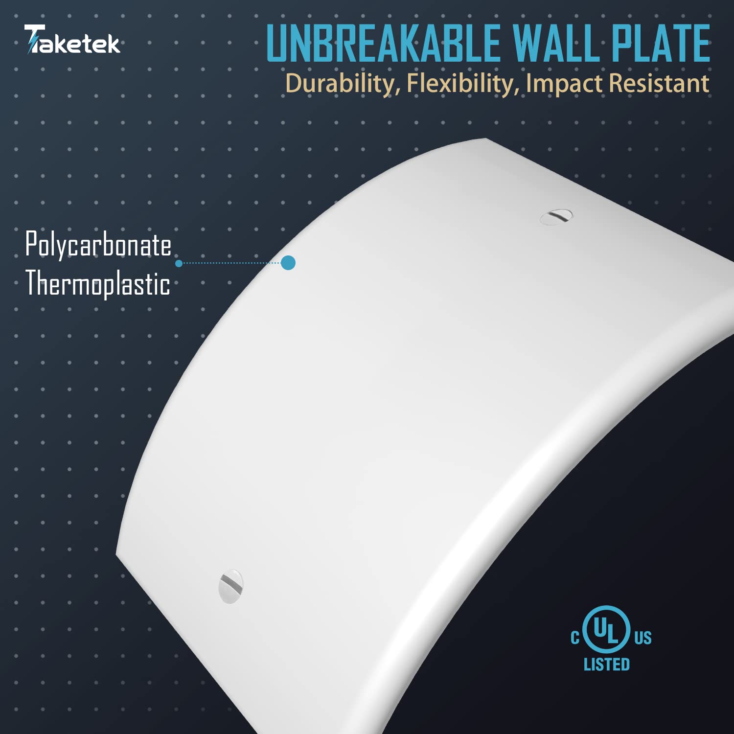 TAKETEK Blank Wall Plates, No Device Blank Outlet