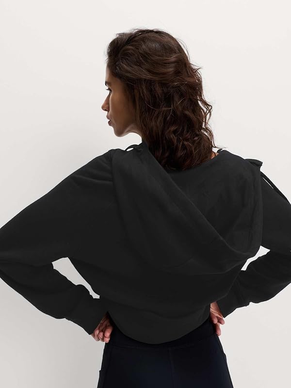 Sweat décontracté en Coton à Capuche et Fermeture à glissière Noir M