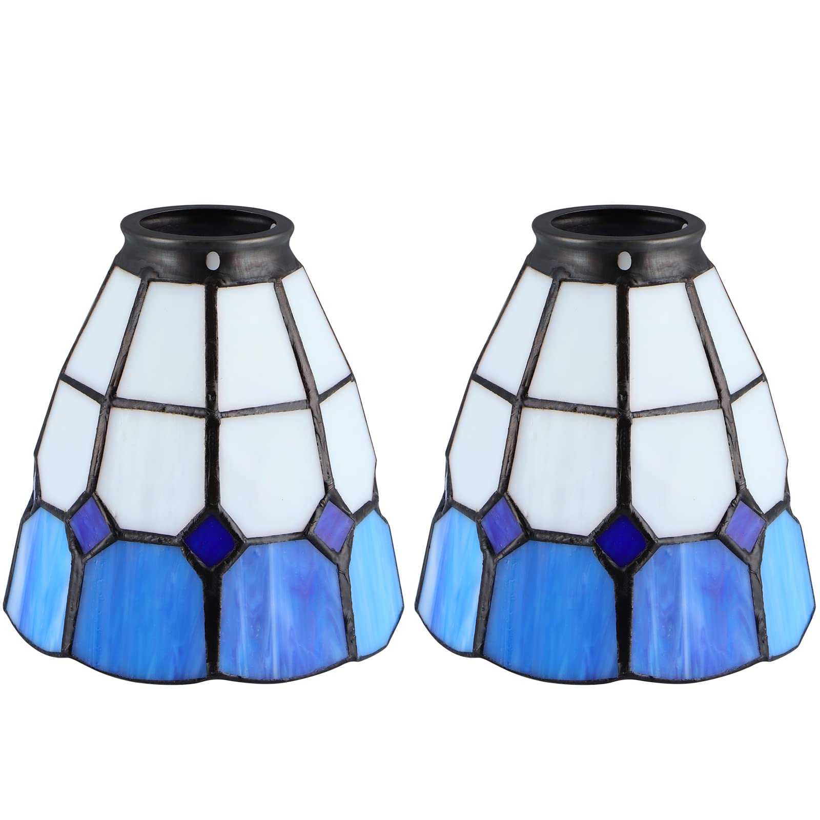 Skelang 2 Pcs Lip Glass Lamp Shade, Ceiling Fan Light Cover with Standard 42 mm Fitter, Light Fixture Replacement