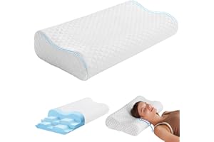 Susalt Neck Cervical Pillows - Upgrade Memory Foam Pillow for Neck Pain Relief, Ergonomic Neck Support Pillow, Contour Pillow for Side, Back Stomach Sleepers, Anti Snoring Pillow, White