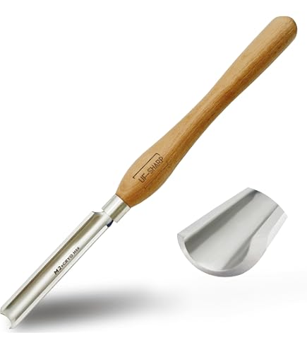 Skew Chisel Tool – Beech Wood Handle, HSS Turning Tool For Woodworking, Single Wood Lathe Chisel With Blade Cover
