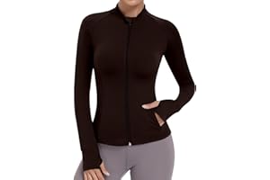 JoyGirl Women's Workout Jacket Full Zip Running Jacket with Thumb Holes Slim-Fit Yoga Athletic Gym Jackets with Pockets