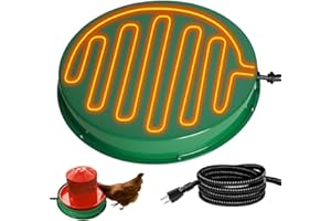 Chicken Water Heater for Winter, 125W Poultry Waterer Heated Base 31.4cm / 12.4in, Freeze-Proof Thermostat Deicer for Metal o