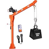 VEVOR Electric Truck Crane, 1100 lbs Pickup Truck Crane with 12V 3000 lbs Electric Winch, 360&deg; Rotating Telescopic Boom, Premium Galvanized Steel, Foldable Pickup Bed Jib for Machine Lumber Lifting