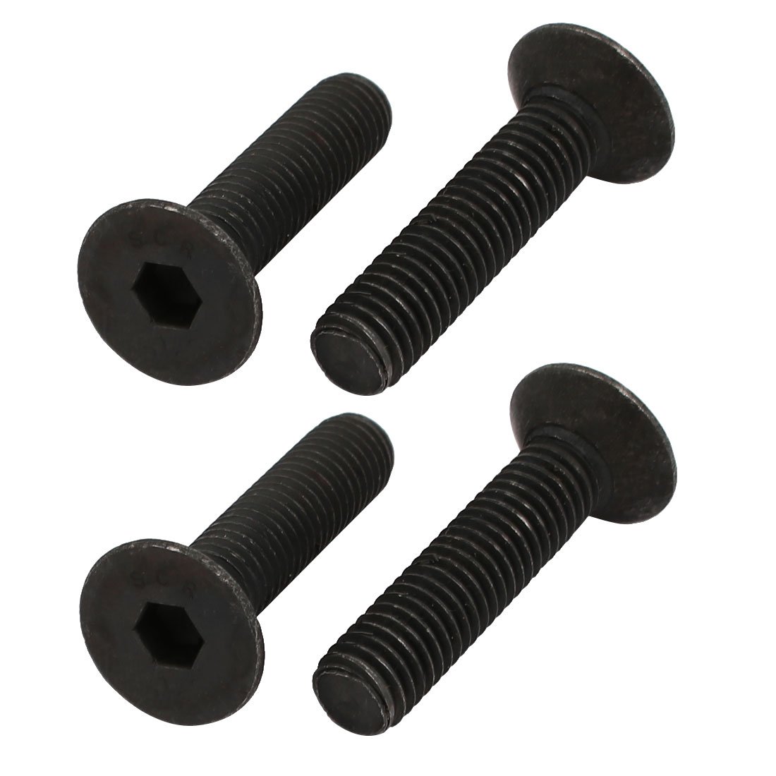 Sourcingmap 4pcs M8x35mm 10.9 Grade Flat Countersunk Head Hex Socket Left Hand Thread Bolt