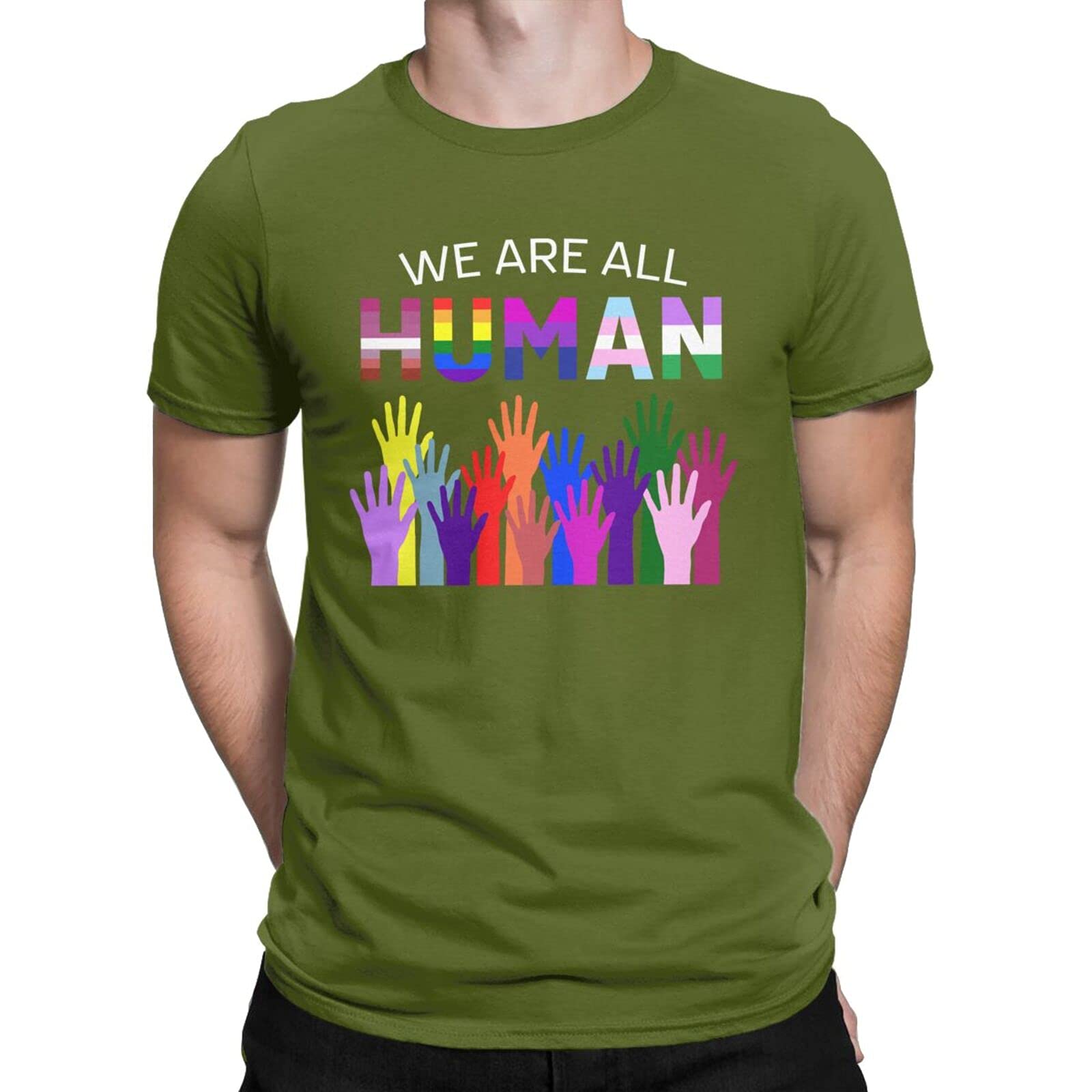 LGBT Gay Rights Pride Ally Gift Funny T-Shirt We are All Human Tops Tees for Men