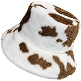 Yonchic Winter Soft Faux Fur Plush Bucket Hat, Lovely Fisherman Cap, Fashion Outdoor Thick Warm Sun Cap for Women