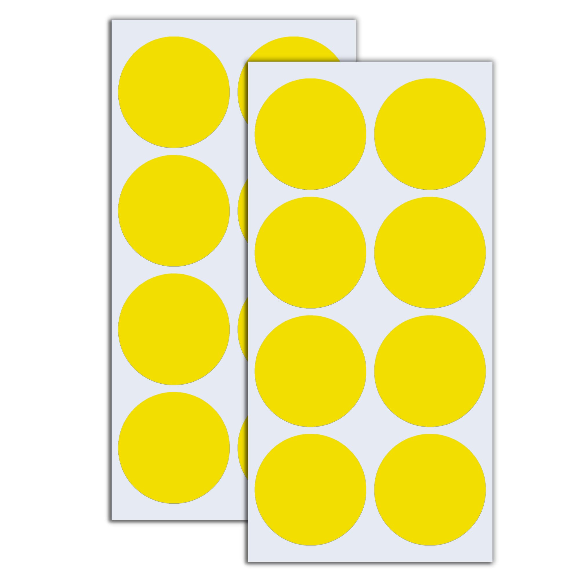 240 Pieces - Yellow Large Circle Round Stickers, 5cm