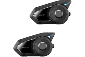 Sena 30K Motorcycle Bluetooth Headset Mesh Communication System with HD Speakers, Dual Pack