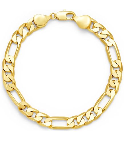 Amazon.com: Jewelry Affairs 10k Yellow Real Solid Gold Figaro