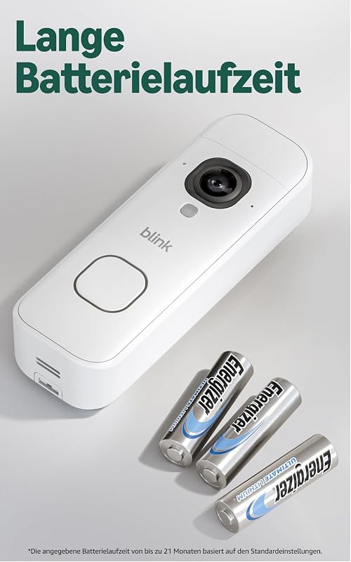 Videotürklingel 2K+ (Batterie, neueste Gen.) | Kopf-bis-Fuß-Aufnahme | 2K | IP65 | Lange Batterielaufzeit | Erforderliches Sync-Modul nicht enthalten – Erweiterung (weiß)