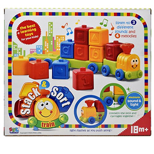 My First Train Set – Sound and Light Musical ABC, Number and Stack and Sort Train for Baby, Toddler and Kids, the Best Early Explorer Education Toy for Children