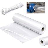 Poly Tubing Roll, 200 ft x 22 Inches, Suitable for 8 and 12 inch flexible duct hose for Blower Negative Air Machine Air Scrubber, HVAC Ducting Clear Plastic Tubing PVC Pipe for Temporary Ventilation