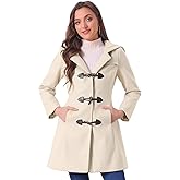 Allegra K Women's Winter Overcoat Mid-thigh Hooded Toggle Duffle Long Coat