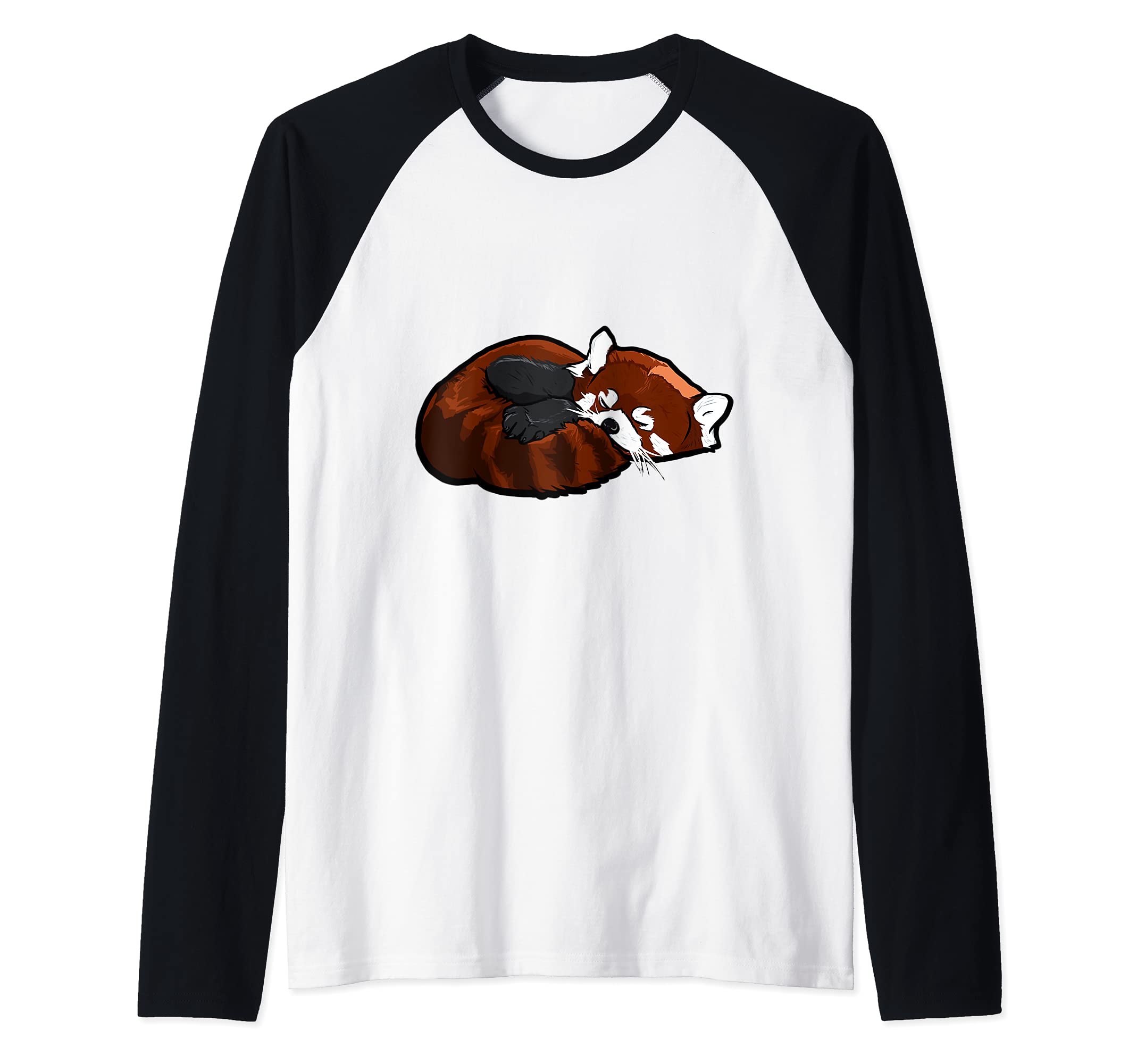 Cute sleeping red Panda Raglan Baseball Tee