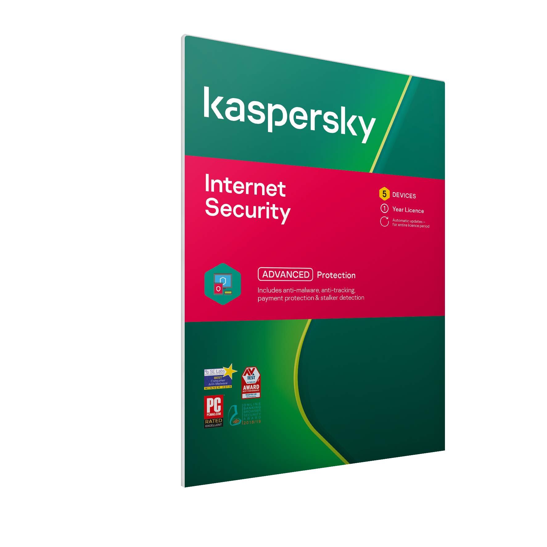 Kaspersky Internet Security 2021 | 5 Devices | 1 Year | Antivirus and Secure VPN Included | PC/Mac/Android | UK Activation Code by Post