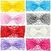 Baby Headbands Turban Knotted, Girl's Hairbands for Newborn,Toddler and Childrens (8 Lace Bow)