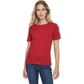Nautica Womens T-Shirt Cotton Crewneck with Laceup Sleeve Detail