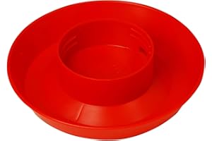 Little Giant® Screw-On Poultry Waterer Base | Heavy Duty Plastic Water Tray Base for Container | Chicken Waterer Screw on Base | 1 Quart | Red