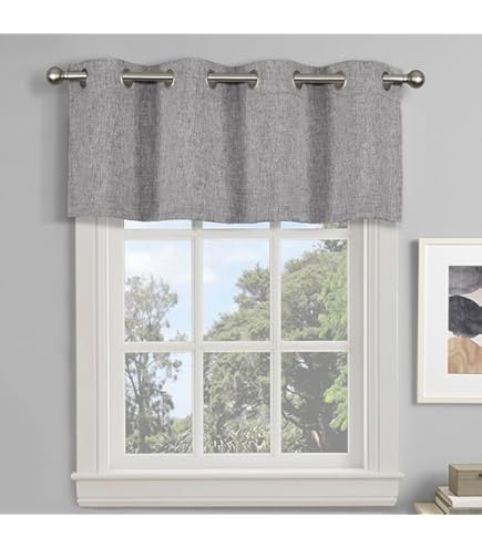 Tenda Valance ACHIM Harvard, Grigio, 58x14 Pollici, Con Occhielli Metallici