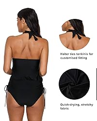 beautyin Womens Tankinis Tummy Control Blouson