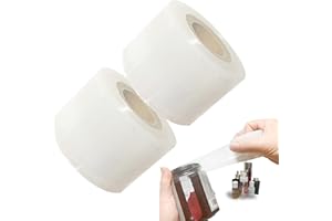 JUGEOZHI Mini Stretch Wrap for Bottles Jars Seals Heavy Duty Stretch Film 1.57in*1000ft Unheated Bottles Packing Supplies Shrink Wrap Roll for Jars Bottles Cans Tin Lip Gloss