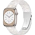 GEAK Compatible with Resin Apple Watch Bands for Women 40mm 38mm 41mm 42mm, Light Stylish Bracelet Replacement Bands with Stainless Steel Buckle for iWatch Bands Series 10/9/8/7/6/5/4/3/2 SE Colorful