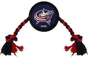 Pets First NHL Columbus Blue Jackets Puck Toy for Dogs & Cats. Play Hockey with Your Pet with This Licensed Dog Tough Toy Reward!