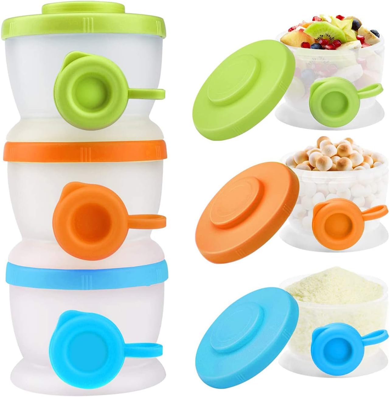 Baby Formula Dispenser, NonSpill Stackable Milk Powder Formula