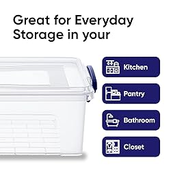 Superio Clear Storage Boxes with Lids, Plastic