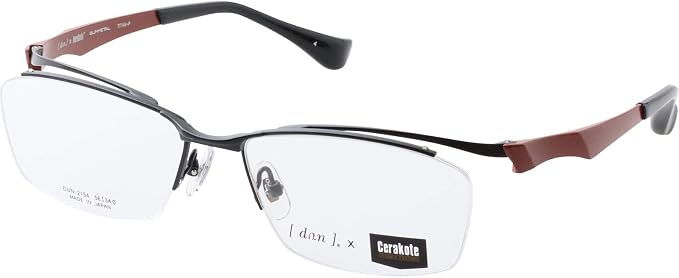 ハーフリム ドゥアン Dun 2154 4 56 メガネ 眼鏡 めがね フレーム メンズ 男性 ビジネス 仕事 ウェリントン ブラック チタン 日本製 ファッション眼鏡 通販 Amazon