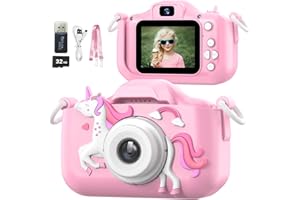 Mgaolo Kids Camera Toys for 3-12 Years Old Boys Girls Children,Portable Child Digital Video Camera with Silicone Cover, Christmas Birthday Gifts for Toddler Age 3 4 5 6 7 8 9 (Pink)