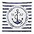 Anchor Decor Tablecloth Old Authentic Nautical Emblem with Anchor on a Striped Background Freedom Heritage Print Dining Room Kitchen Rectangular Table Cover White Blue