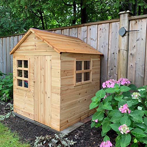 Evermeadow Wooden Playhouse Garden Games 51" H x 41" W x 38" D