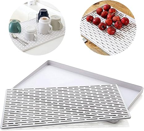 Amazon De Hebudy Doppelschicht Gericht Trocknen Gestell Silikon Gericht Trocknen Zum Geschirr Schussel Gemuse Und Obst Trockengerat