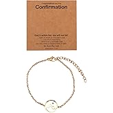 Mikovivi Religious Faith Mustard Seed Bracelet, Stainless Steel Confirmation Move Mountains Bracelet Charm with Encouragement Card Christian Confirmation Gifts Mustard Jewelry for Girls Women