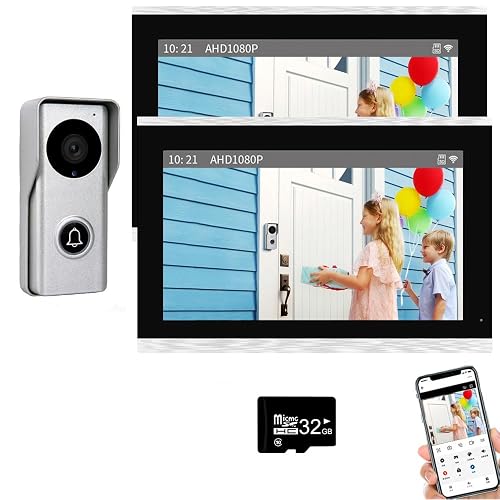 ANJIELO SMART Video Doorphone Intercom System,Wired 2 Unit 10 Inch ...