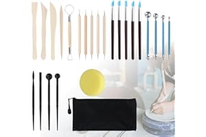ALXBSONE 25Pcs Clay Tools Kit, Air Dry Clay Tools Pottery Sculpting Modeling Tools Polymer Dotting Tools Clay Carving Tools, 