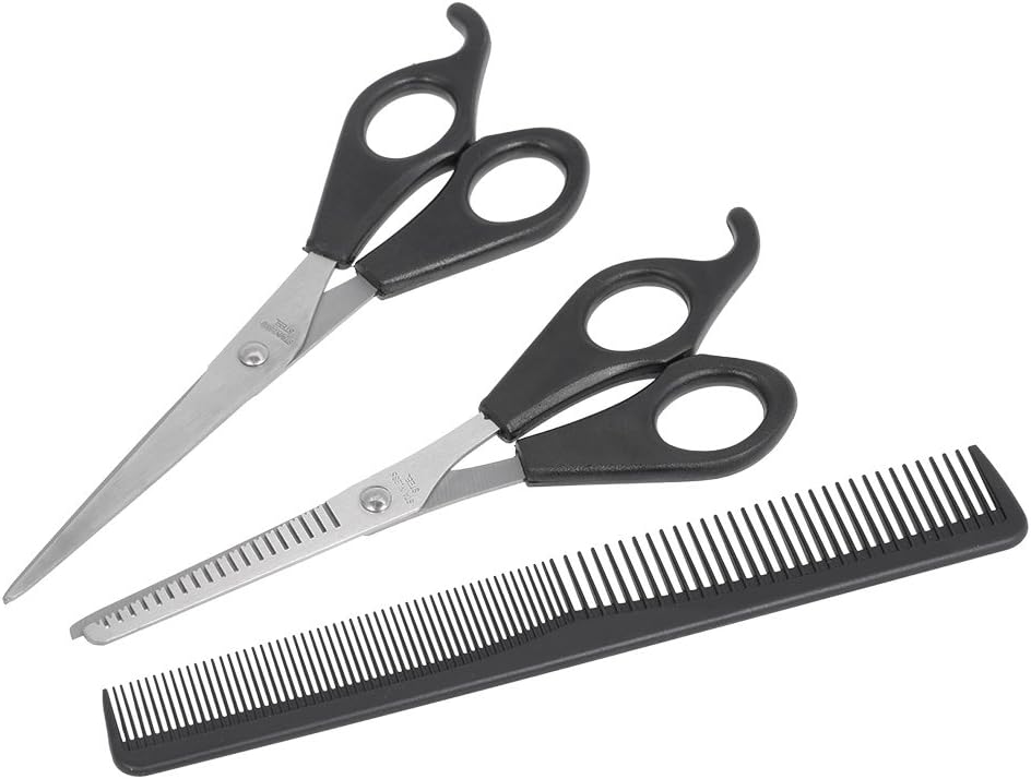 HXNINE Hair Cutting Scissors Thinning Scissors Comb Practical Hairdressing Salon Set 3 Pcs