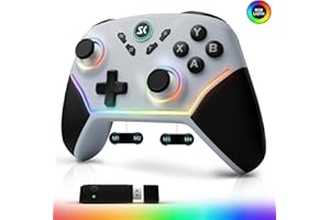 CHENGDAO Wireless PC Controller with Hall Effect Joysticks & Triggers, 1000Hz Polling Rate, Trigger Locks, Bluetooth Pro Gaming Controller for PC/Steam/Luna/Tesla - 4 Macros and Turbo, Dynamic RGB, Silver
