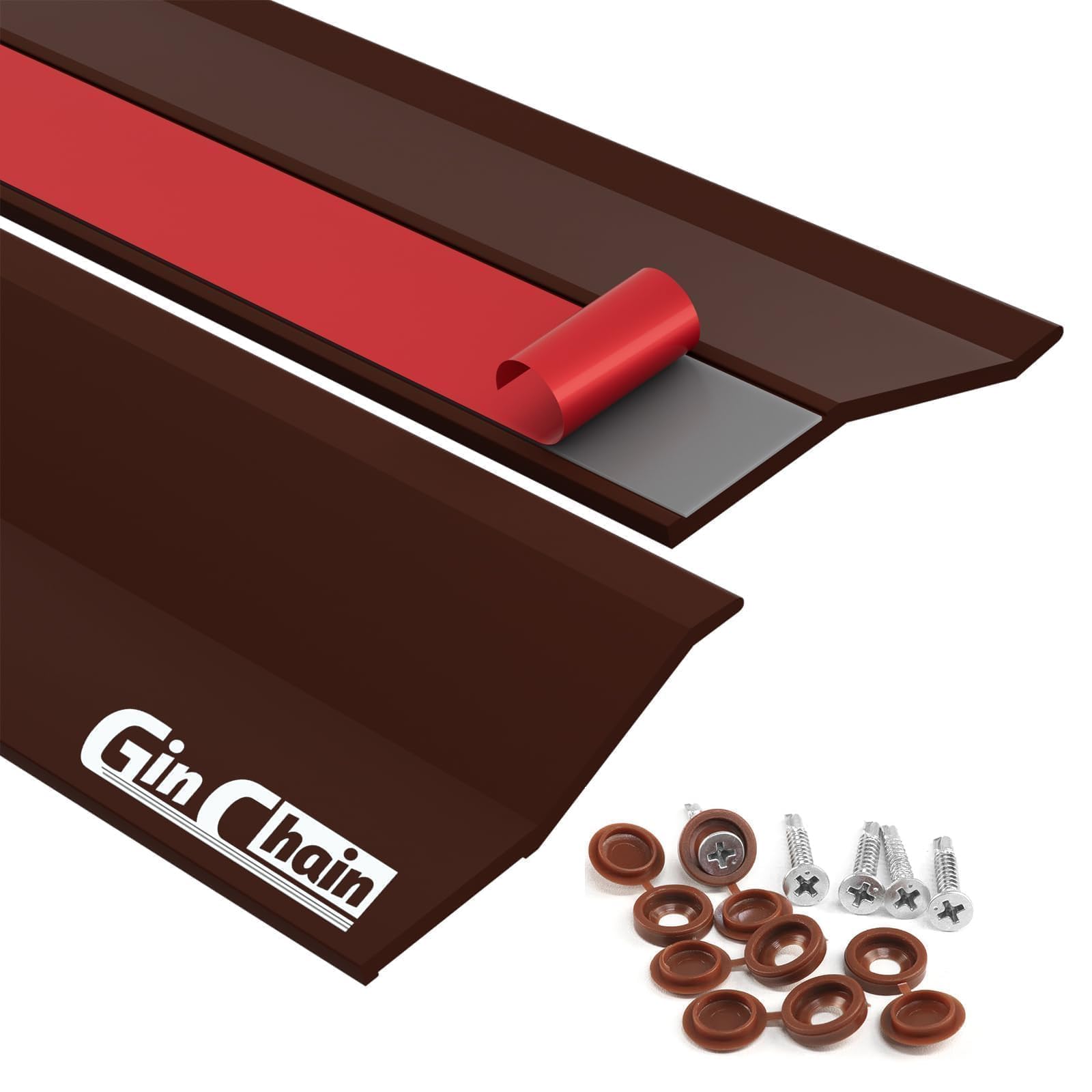 Photo 1 of Ginchain Garage Door Seal Top and Sides, 36FT Garage Door Weather Stripping Side Seal, Garage Door Top Seal, Universal Weatherproofing Garage Door Trim Weather Strip(Brown)