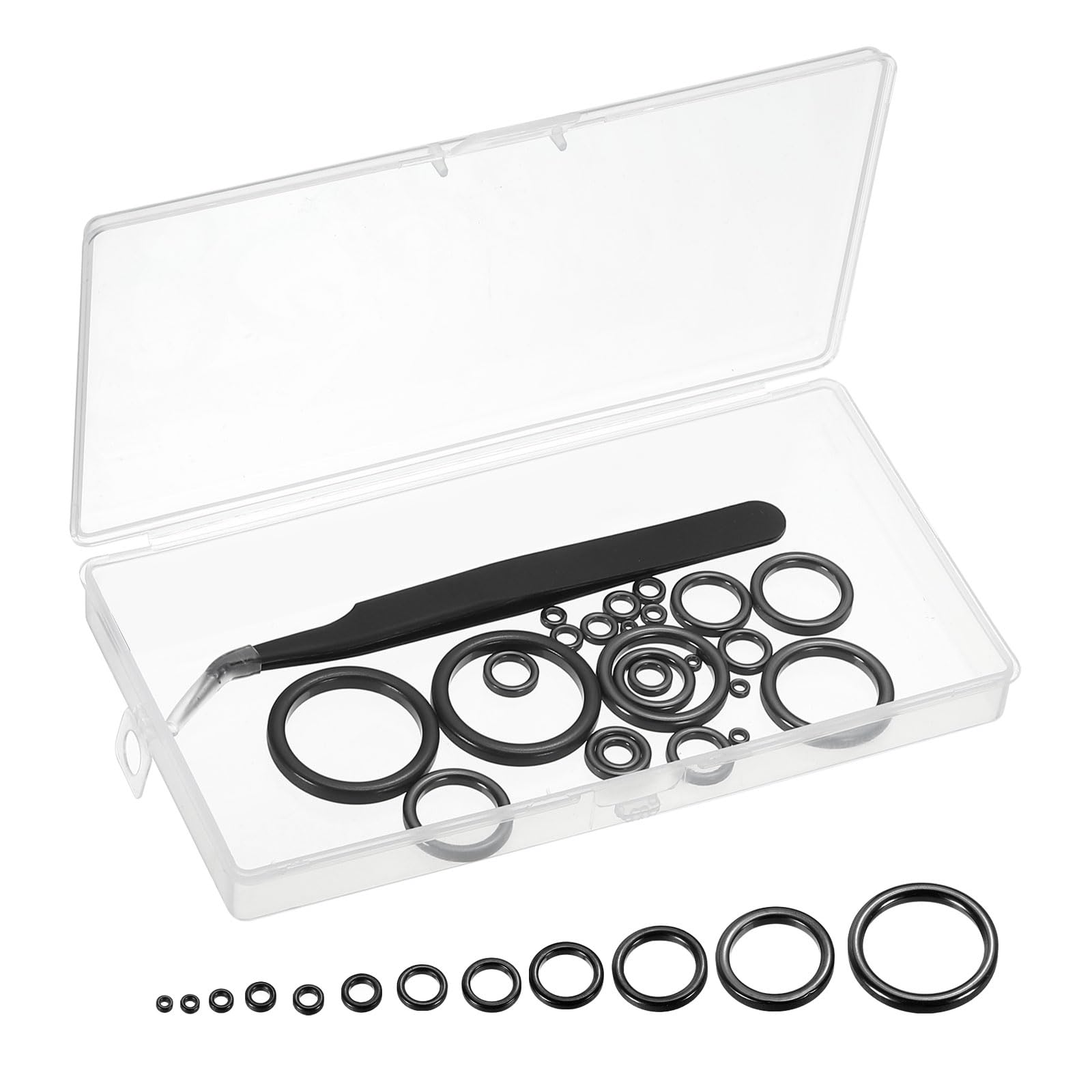PATIKIL Fishing Rod Repair Kit 0.13-1.18in, 24Pcs 12 Size Ceramic Guides Ring Replacements Fishing Pole Eyelet Repair for Saltwater Freshwater, Black