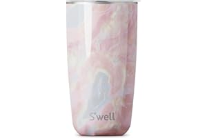 S'well Stainless Steel Tumbler with Slide-Open Lid, 18oz, Geode Rose, Triple Layered Vacuum Insulated Containers Keeps Drinks Cold for 12 Hours and Hot for 4, BPA Free