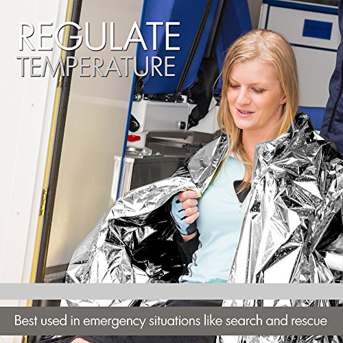 Emergency Blankets Pack of 10 Mylar Thermal Solar Blankets for