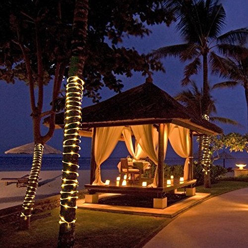 Solar Rope Led string lights 33ft 100LED Solar Powered Fairy Lights waterproof Decoration for Xmas,home,gardens,and parties.