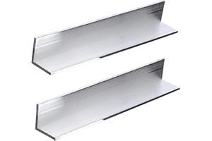 DIHZOKS 2 Pieces 2"x 2"x 0.2" Aluminum Angle 6061 Bar, 12" Length T6 Extruded Standard Mill Stock, 0.2" Thick