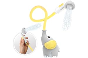 Yookidoo Baby Bath Shower Head - Elephant Water Pump and Trunk Spout - for Newborn Babies in Tub Or Sink (Yellow)